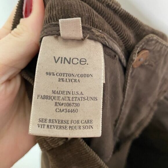 Vince Dark Brown Skinny Leg Corduroy Pants - Picture 7 of 7